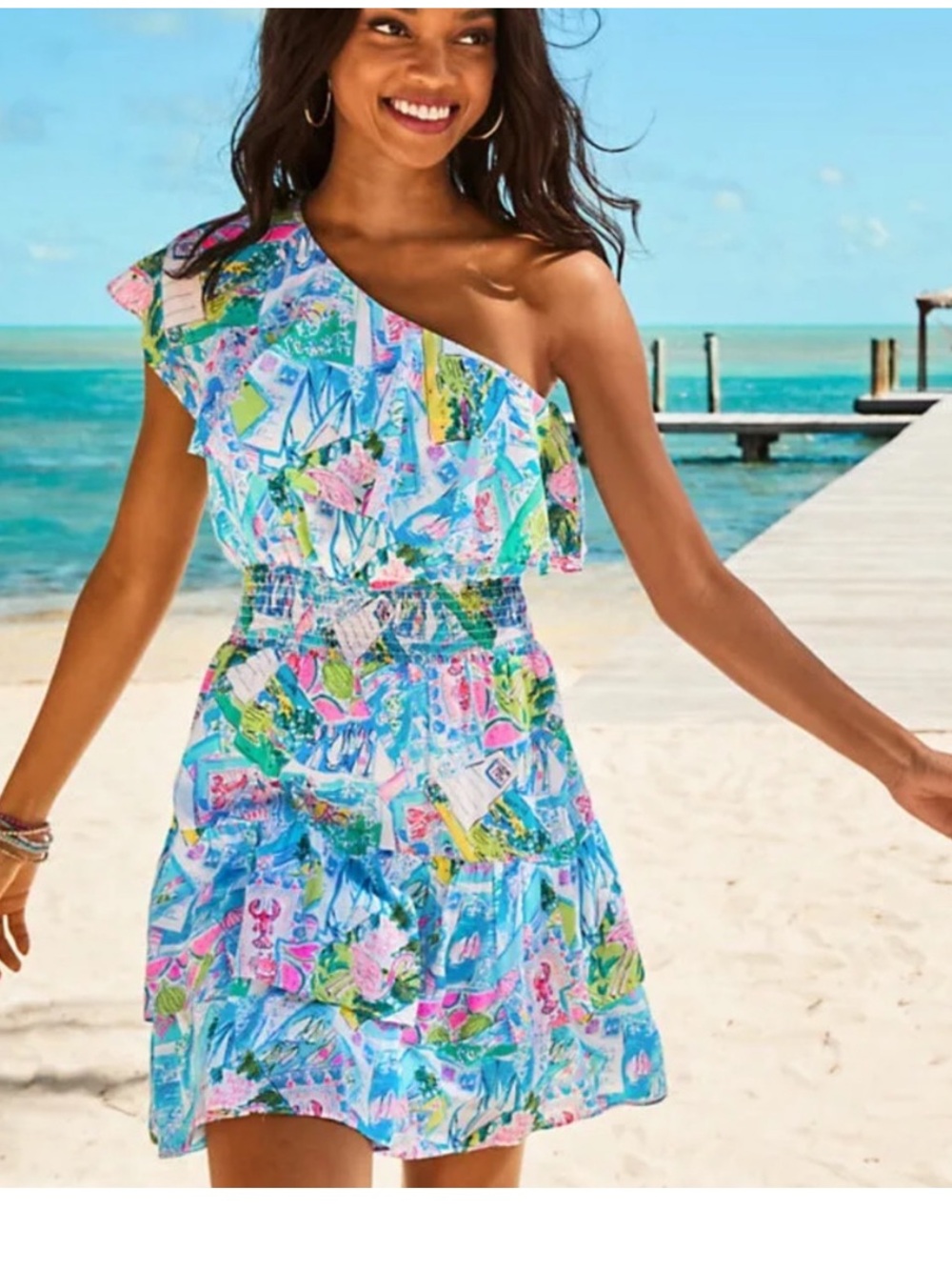 Lilly Pulitzer Addilyn One Shoulder Dress - Wish You Were Here